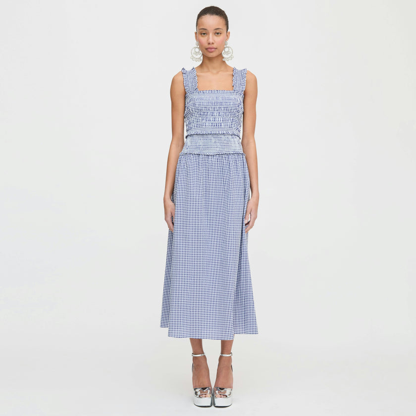 The Azalea Nap Top - Navy Gingham