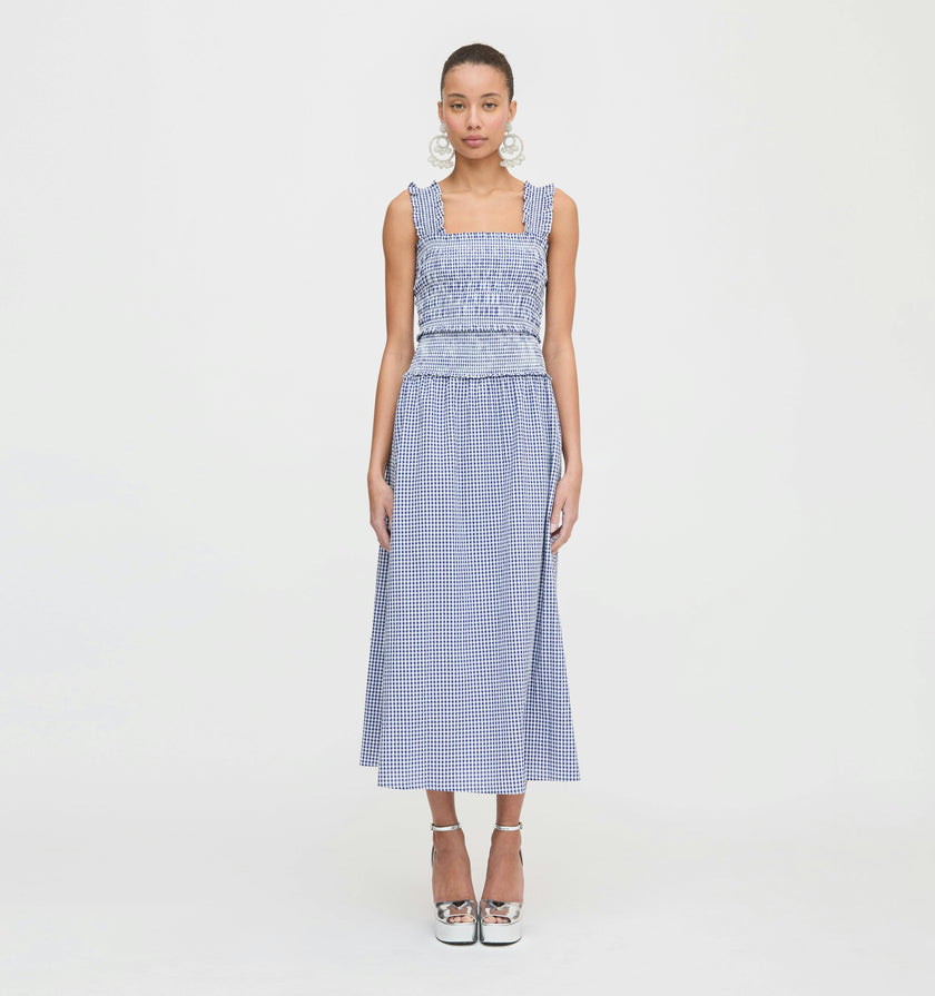 The Azalea Nap Top - Navy Gingham