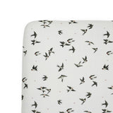 Organic Cotton Muslin Crib Sheet - Swallows