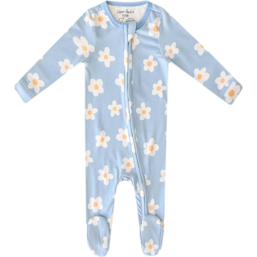 Della Zip-Up Footie, Florals
