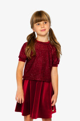Fake Layering Top & Cami Red