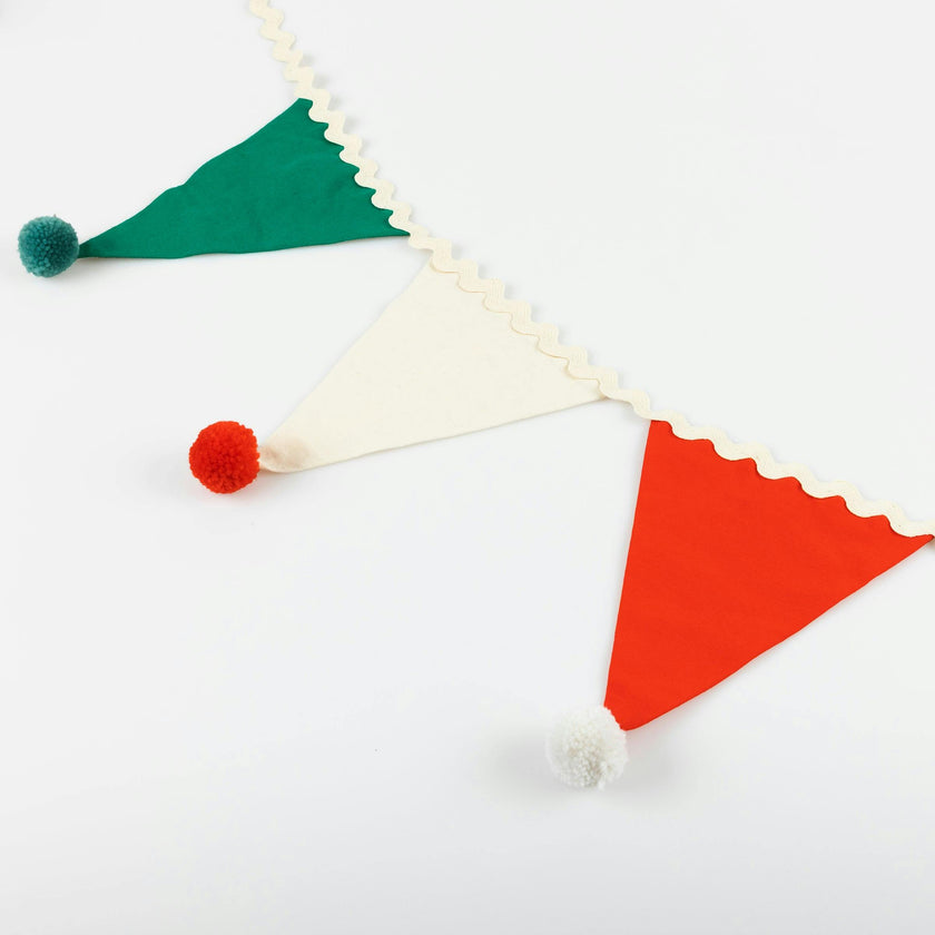 Christmas Pompom Flag Garland