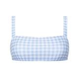 women's oasis blue gingham bandeau bikini top