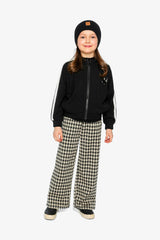 Flare Pants Black And Beige Houndstooth