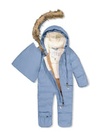 Baby Snug One Piece Snowsuit Adapted For Car Seats Blue Grey