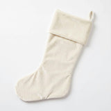 Classic Cream Velvet Handmade Christmas Stocking- 20"