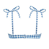 women's navy picnic gingham bikini top