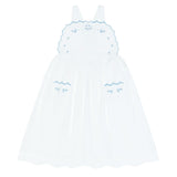 girls shell white cross back pinafore dress