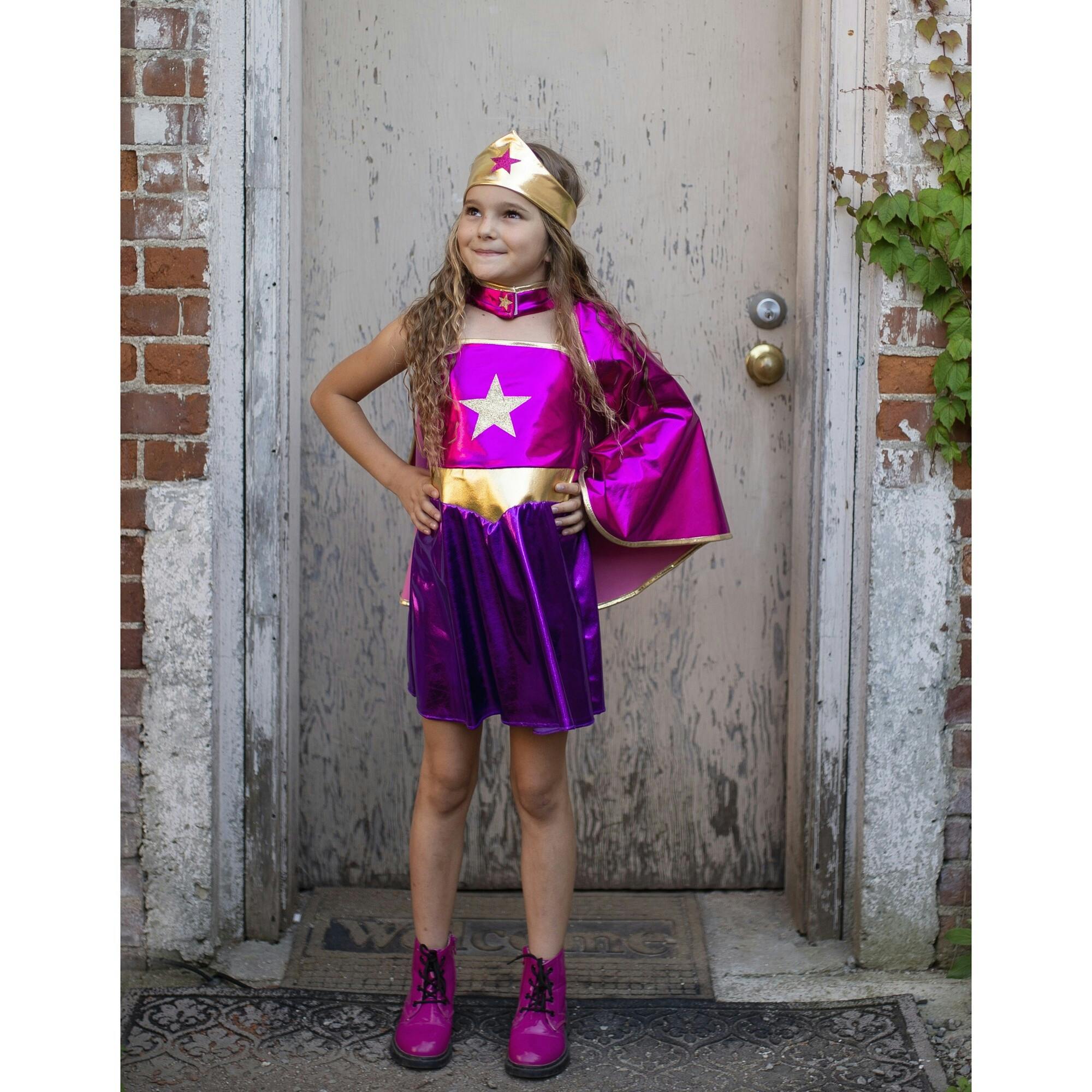 Superhero Star Dress, Cape & Headpiece