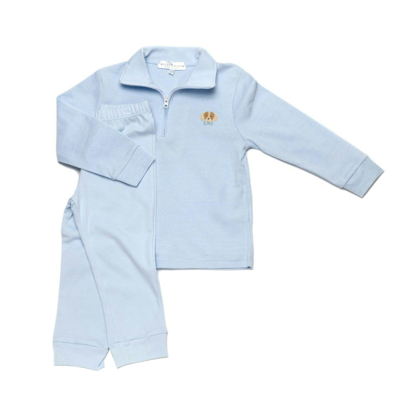 Spotted Half Zip Baby Pullover Set