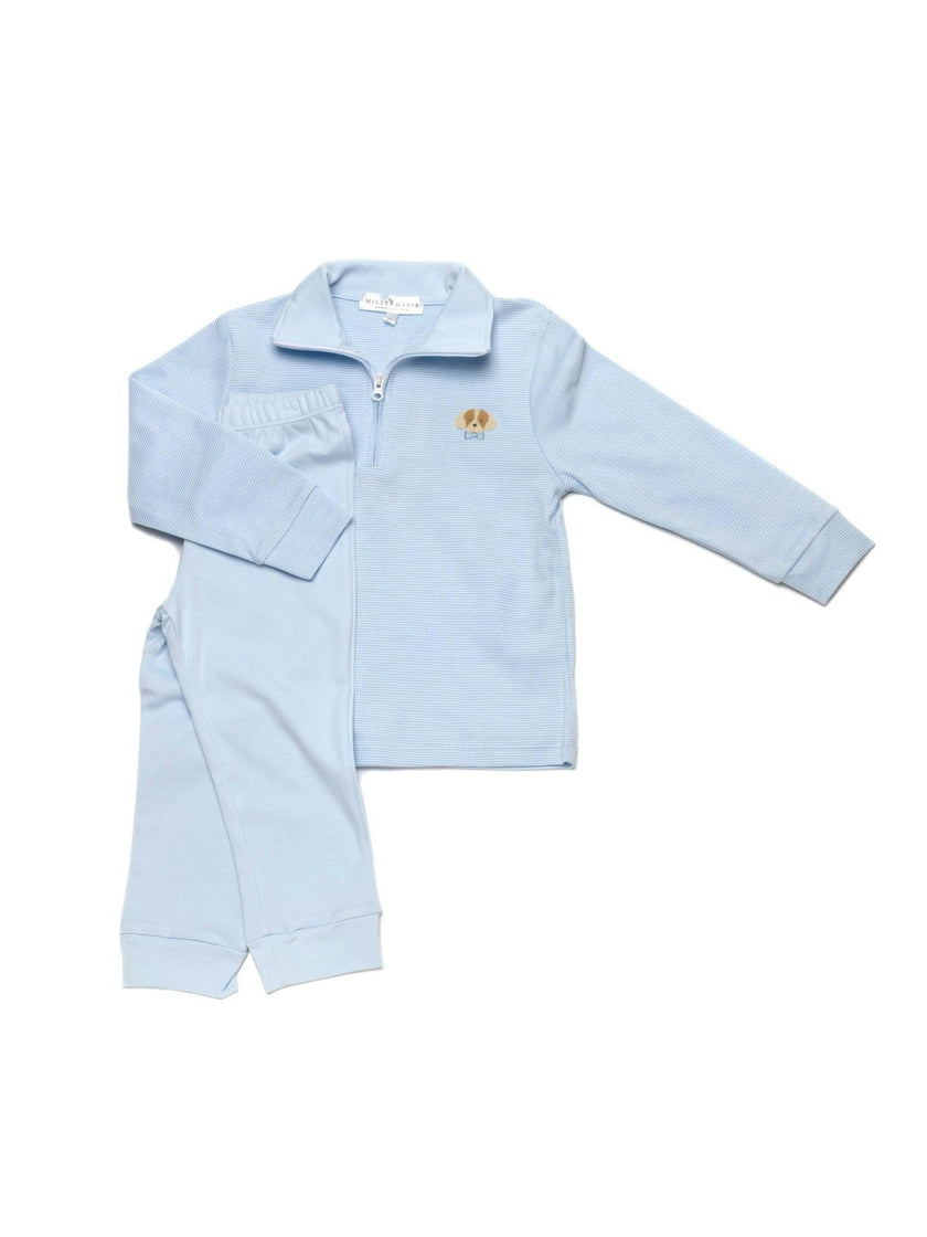 Spotted Half Zip Baby Pullover Set