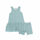 Sleeveless Drop Waist Dress With Matching Shorts