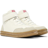 Runner Four Leather Ankle Velcro Nubuck Sneakers, White