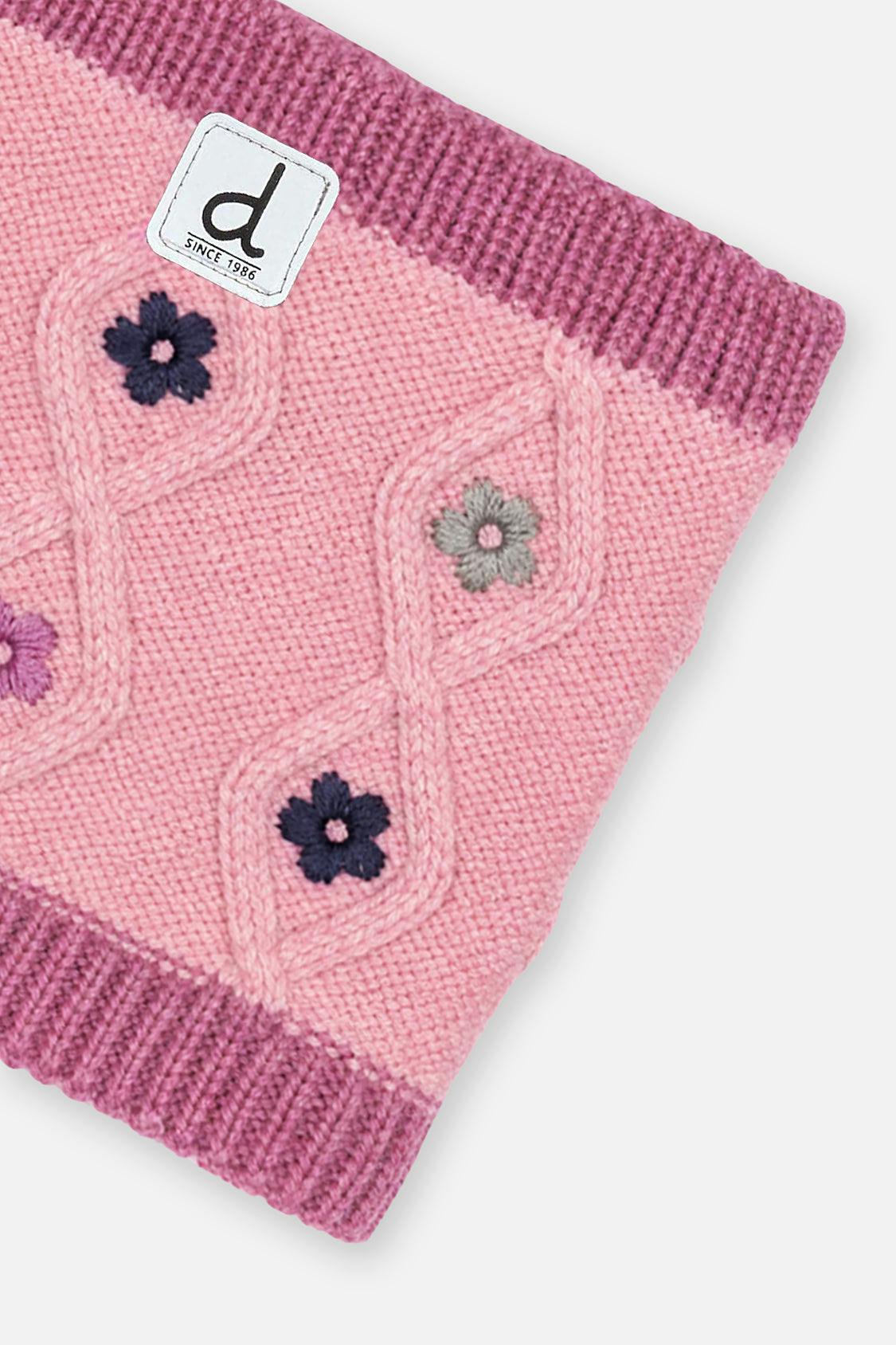 Baby Winter Knit Neckwarmer Pink And Mauve