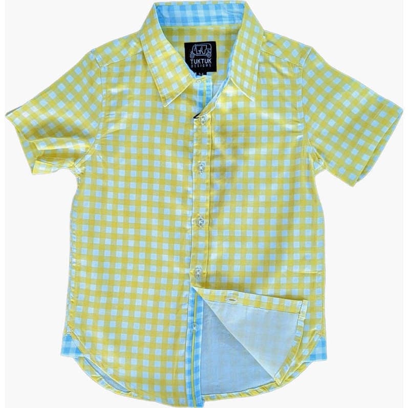 Gingham Pink Shirt in Short Sleeves