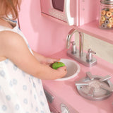 Vintage Wooden Play Kitchen with Working Knobs