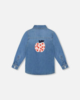 Denim Shirt Light Blue with Patch Pockets and Apple Patch
