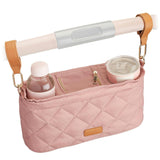 ZICOTO Beautiful Stroller Organizer Bag - Easy to Install Stroller Caddy incl. Cup Holder Attachment - Perfectly Sized Accessories For Any Stroller
