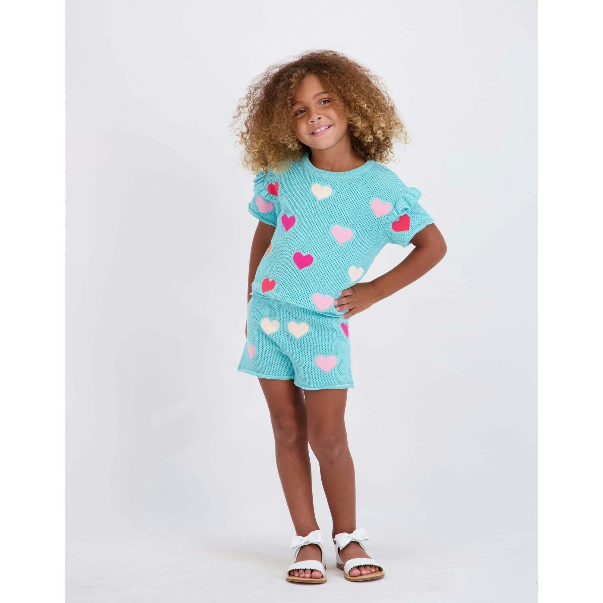Girls Heart Crochet Set | Aqua Hearts