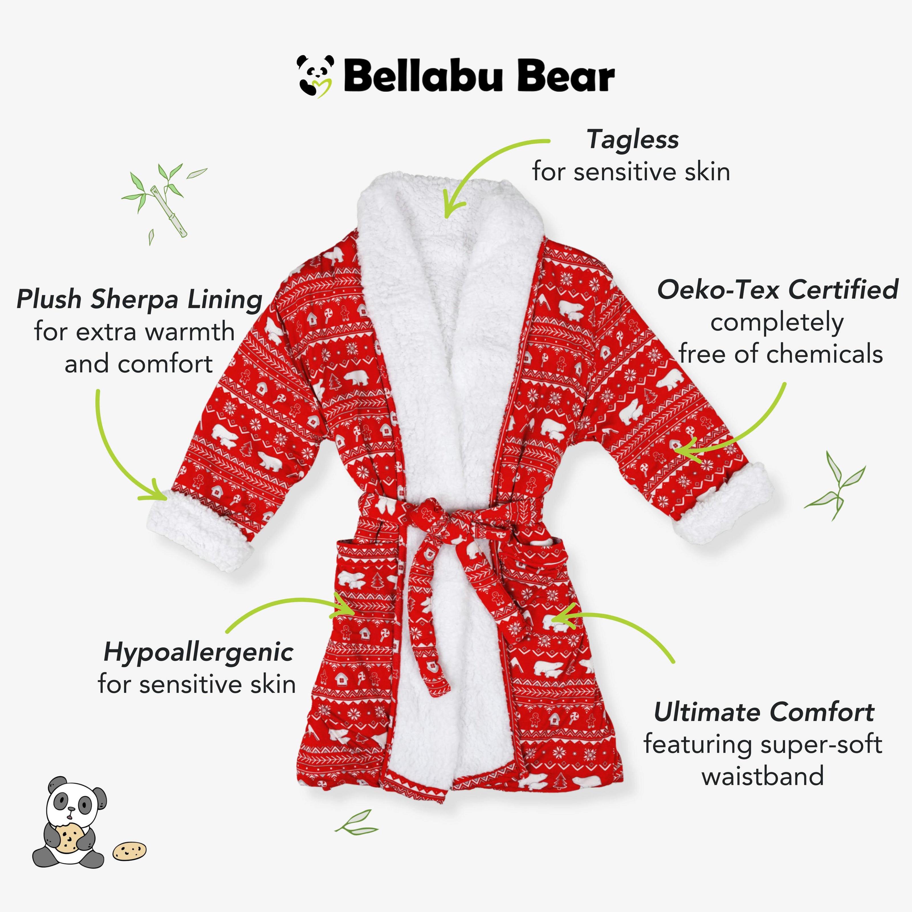 Polar Isle Red Bamboo Adult Robe