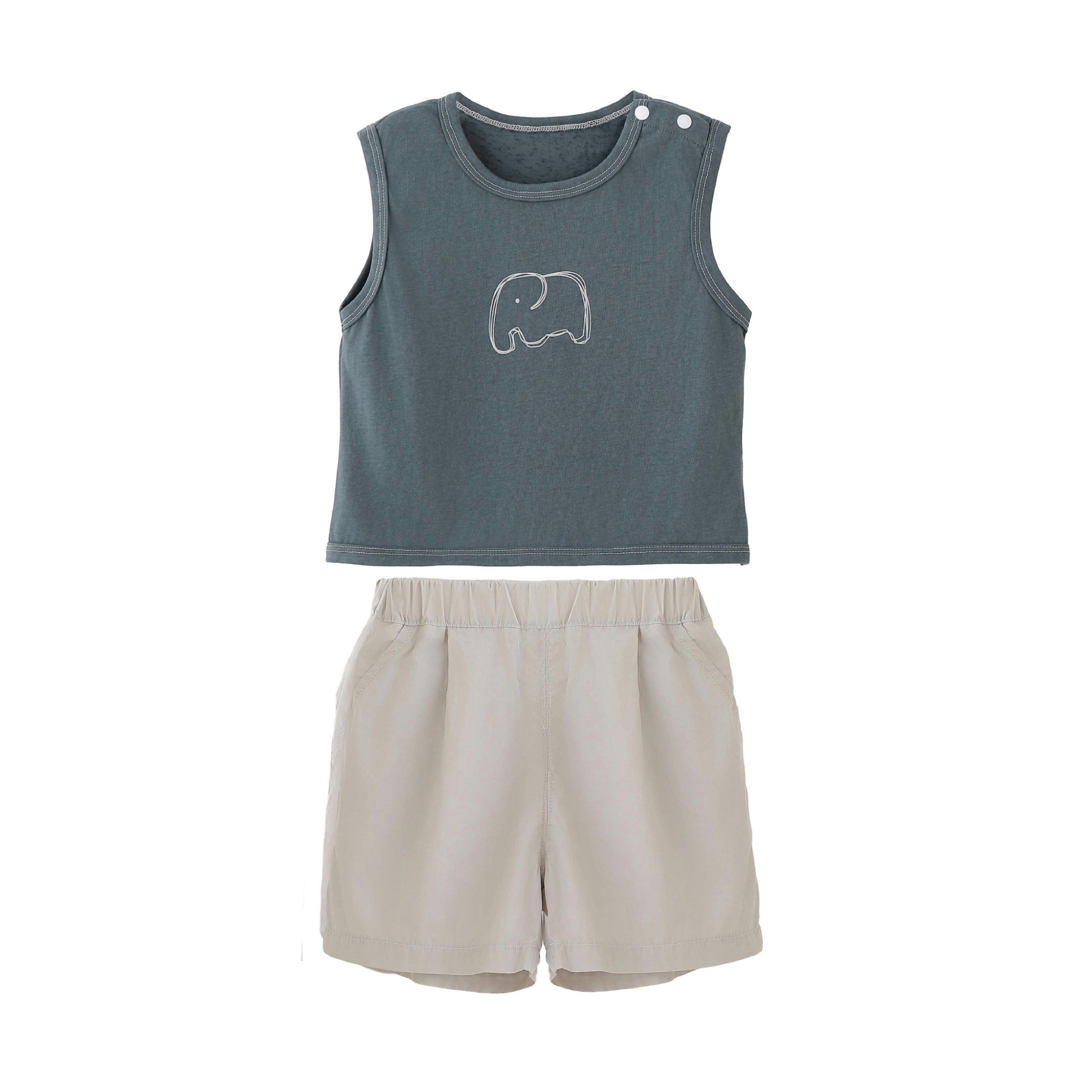 Blue Elephant Short Set