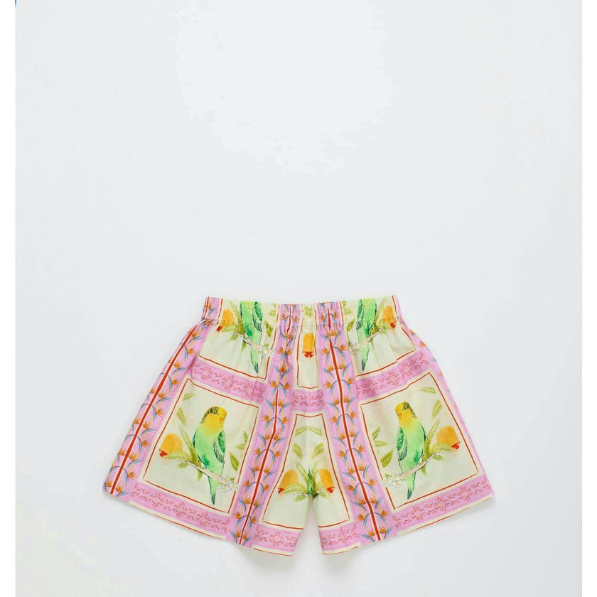 BIRDS PATCHWORK SHORTS BLUSH