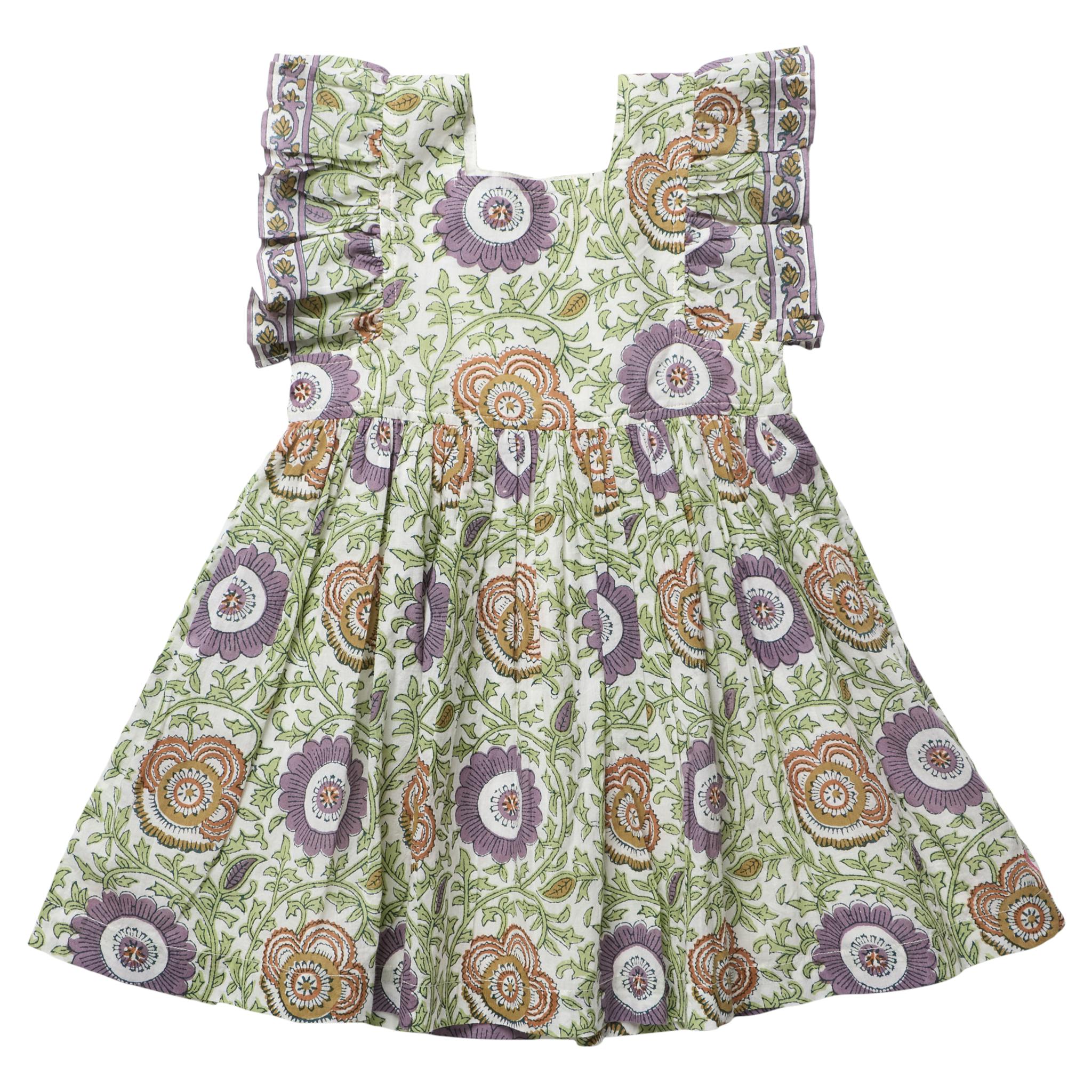 Girls Elsie Dress - Lilac Lisbon Floral