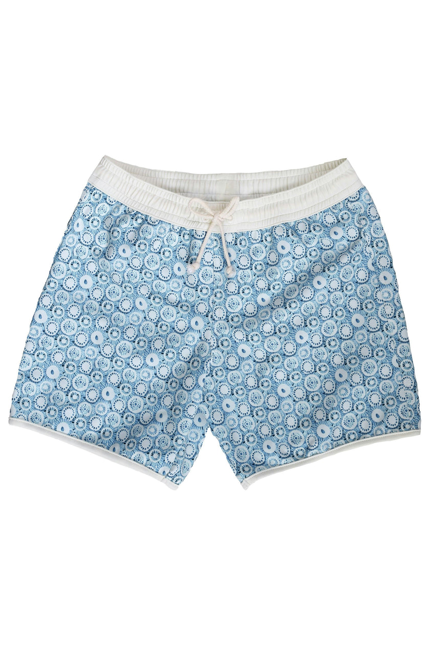 Swim Short Tommaso Jellyfish Print In Dusty Blue