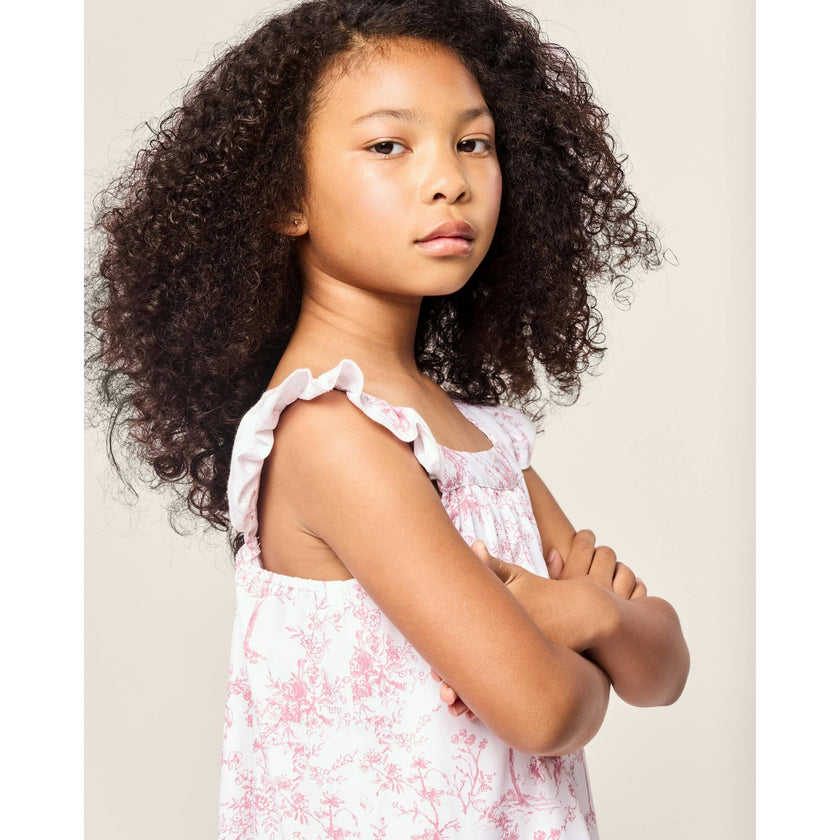 Girl's Twill Clara Nightgown in Pink Timeless Toile