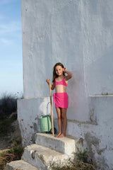 Knotted skirt, pink lurex | CALYPSO SKIRT