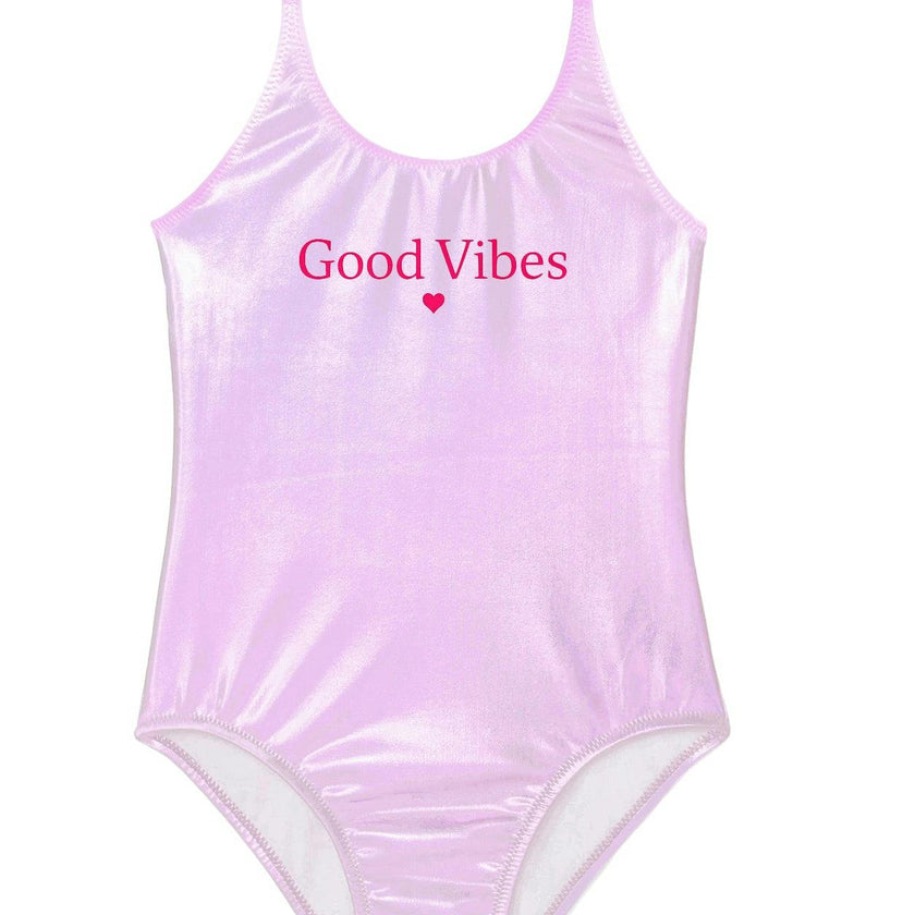 Good Vibes Metallic Pink Swimsuit