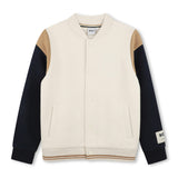 Ivory Varsity-Style Cardigan Jacket