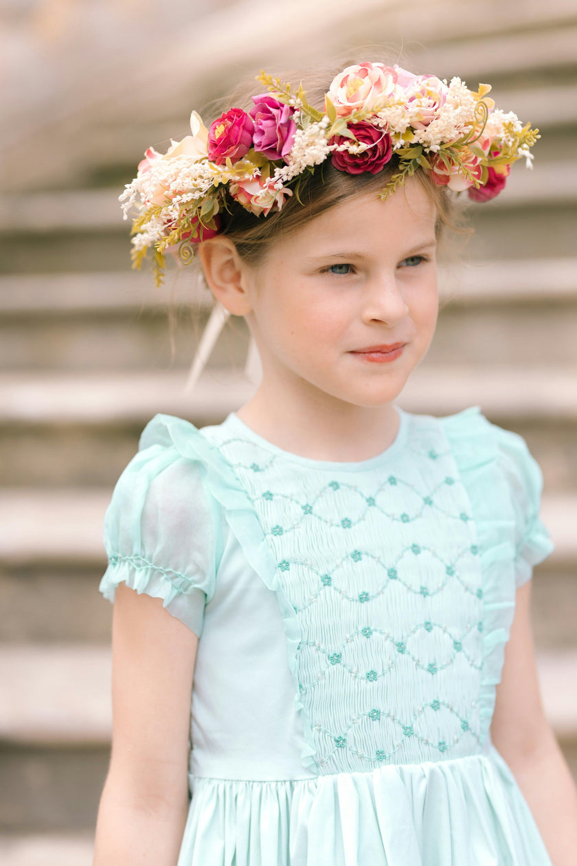 Camelia Mint Organza Sleeves Dress