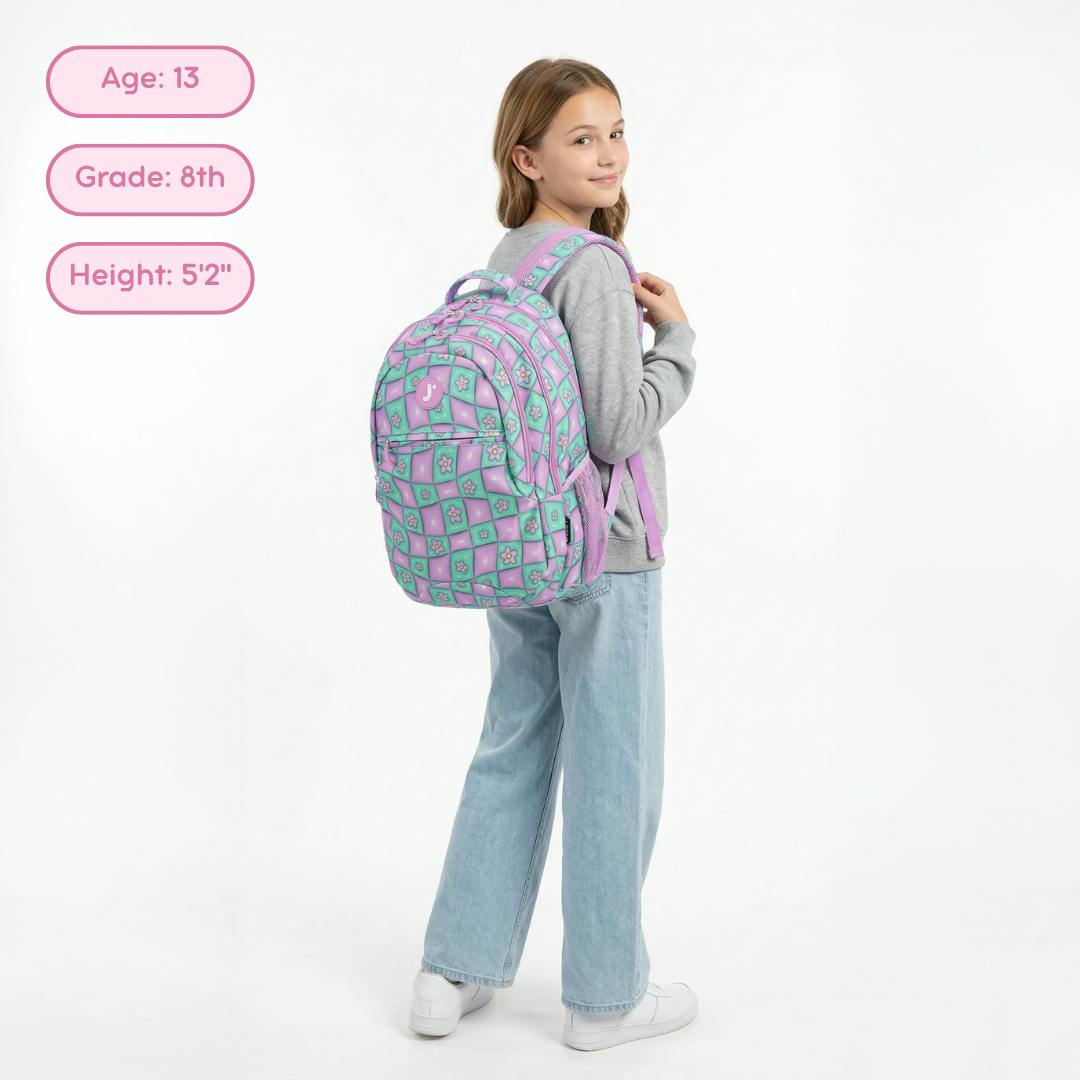 Cornelia Backpack with Lunch Bag and Pencil Case in Puffy Flower