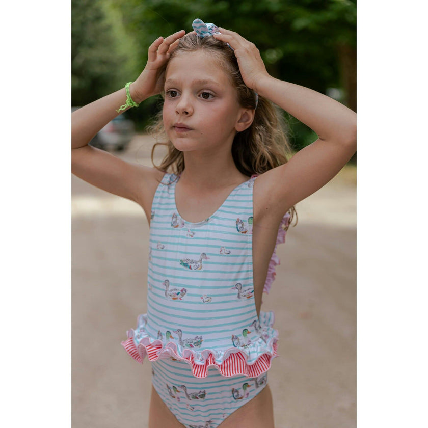 Family One-Piece Swimsuit, Red