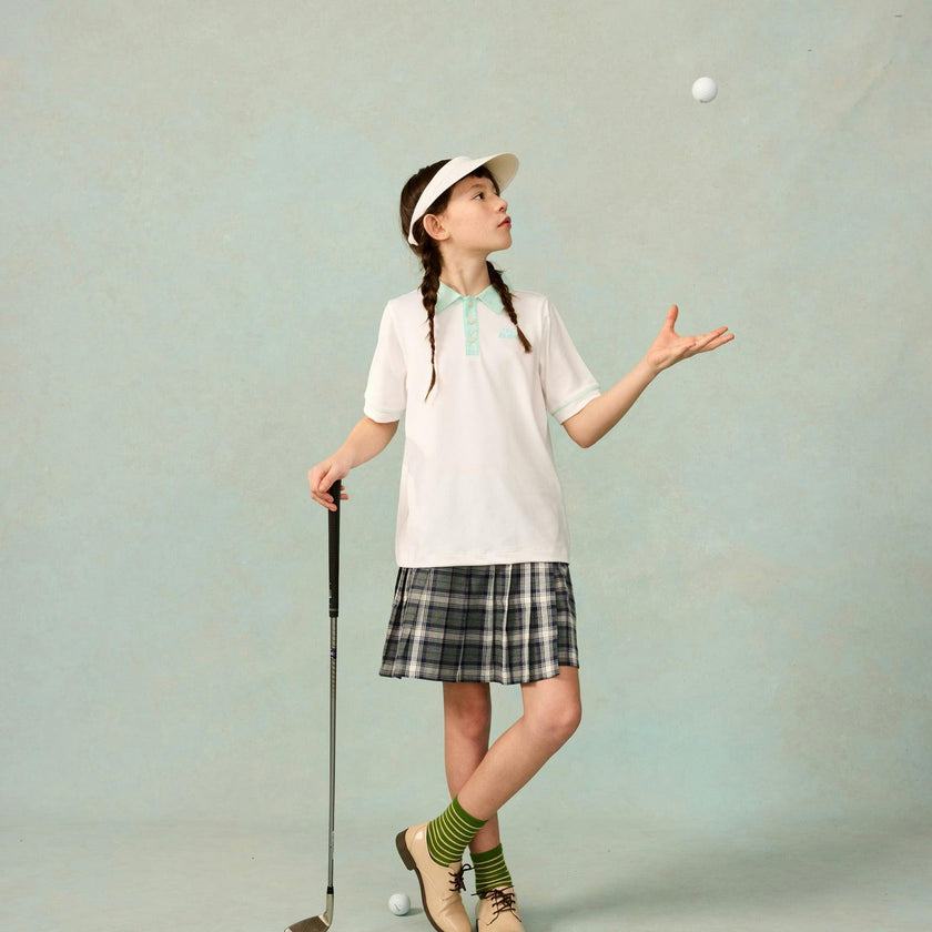 Play Pleated Skort in Grey Plaid