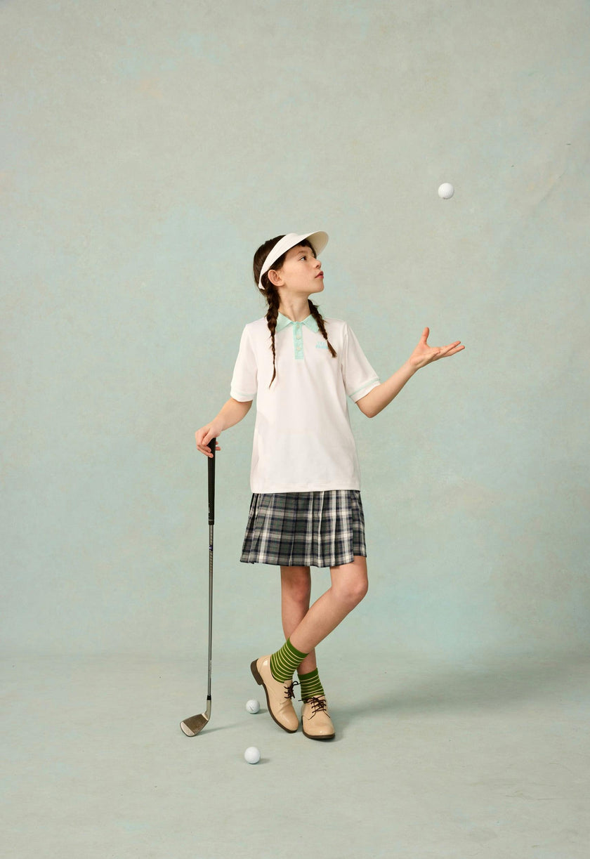 Play Pleated Skort in Grey Plaid