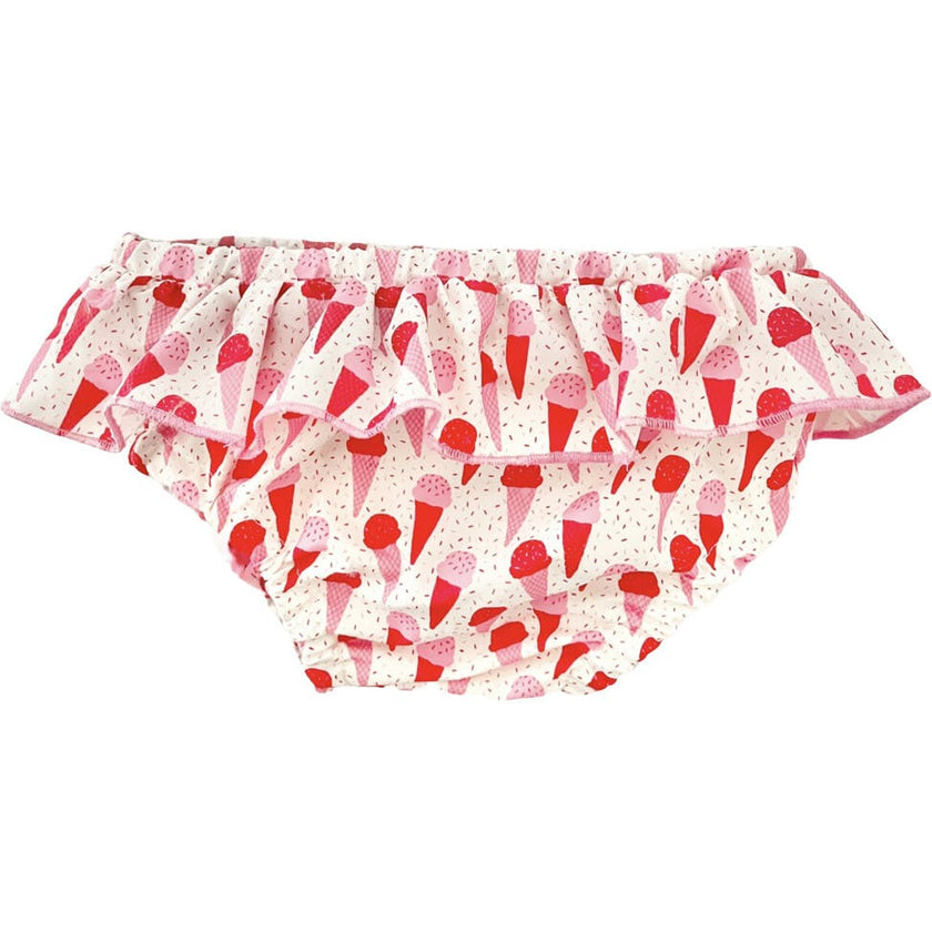 Ice Cream Print Vichy Bikini Bottom, Multi