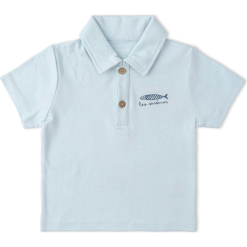 Organic Polo Shirt & Shorts Set - Light Blue