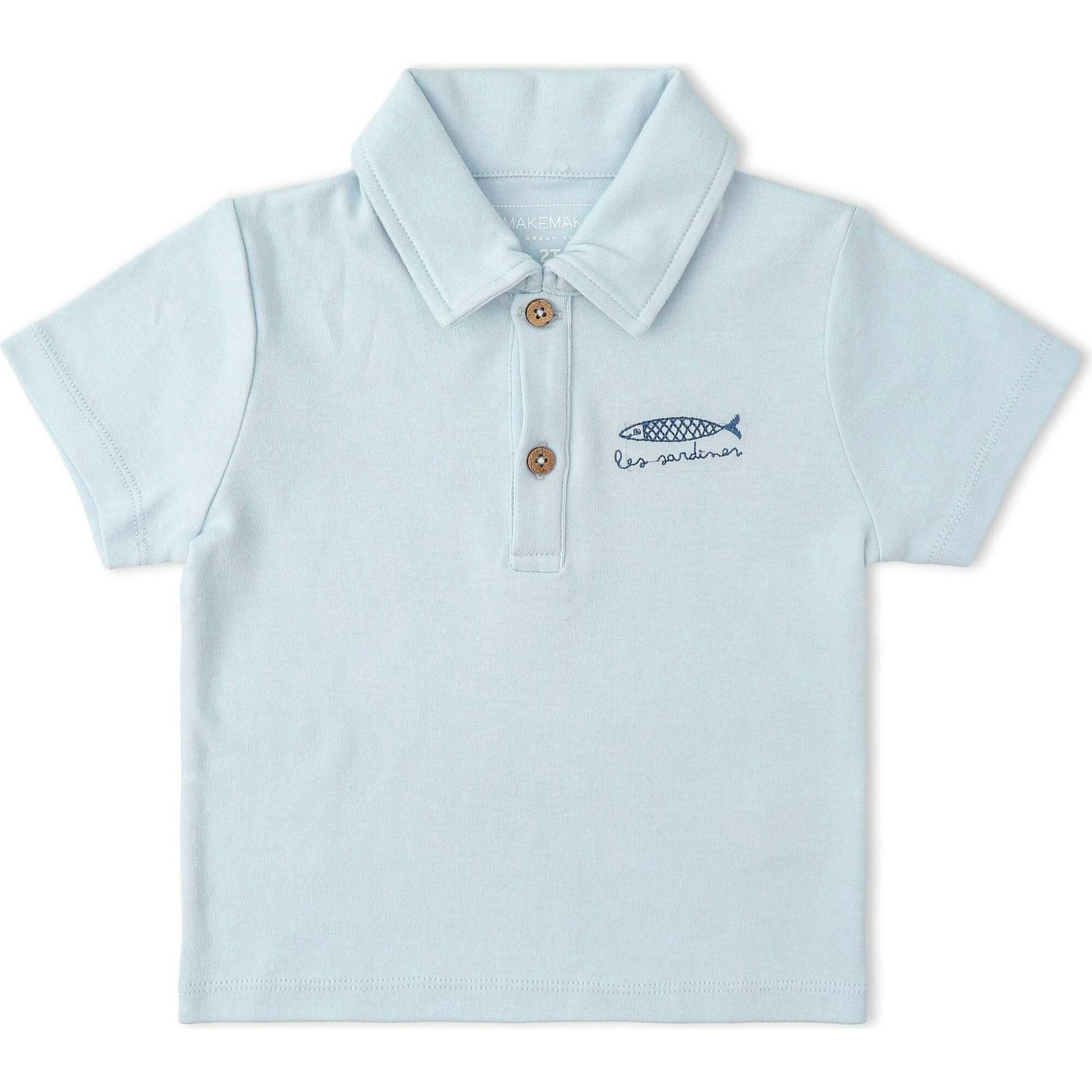 Organic Polo Shirt & Shorts Set - Light Blue