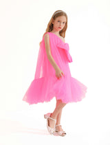 Pink Maggi Neon Bow Tulle Dress