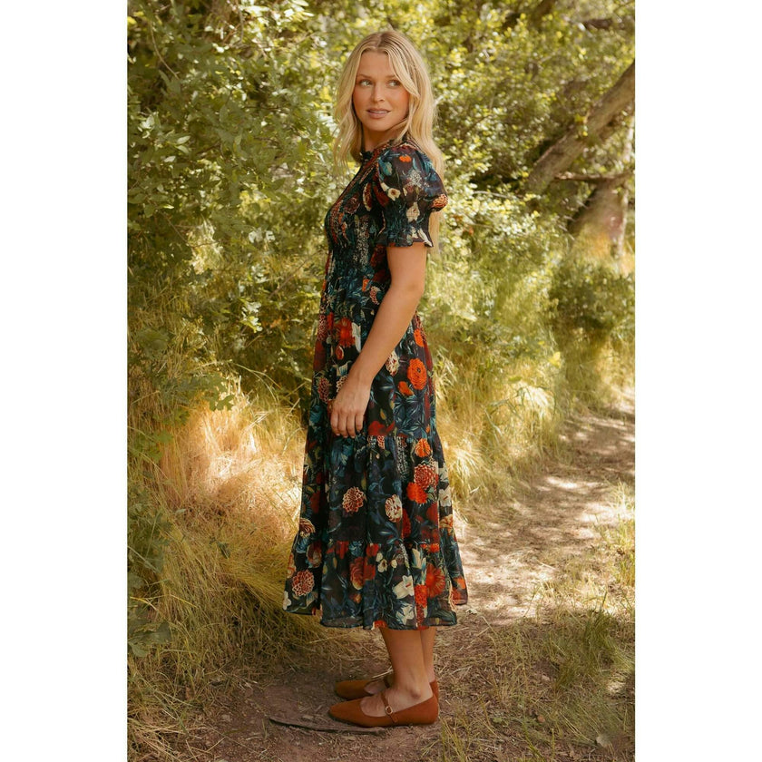 Cordelia Dress in Moody Floral