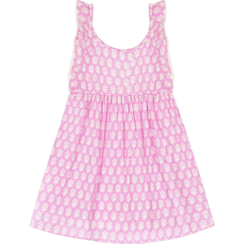 Daphne Booti Print Flutter Sleeve Dress, Pink