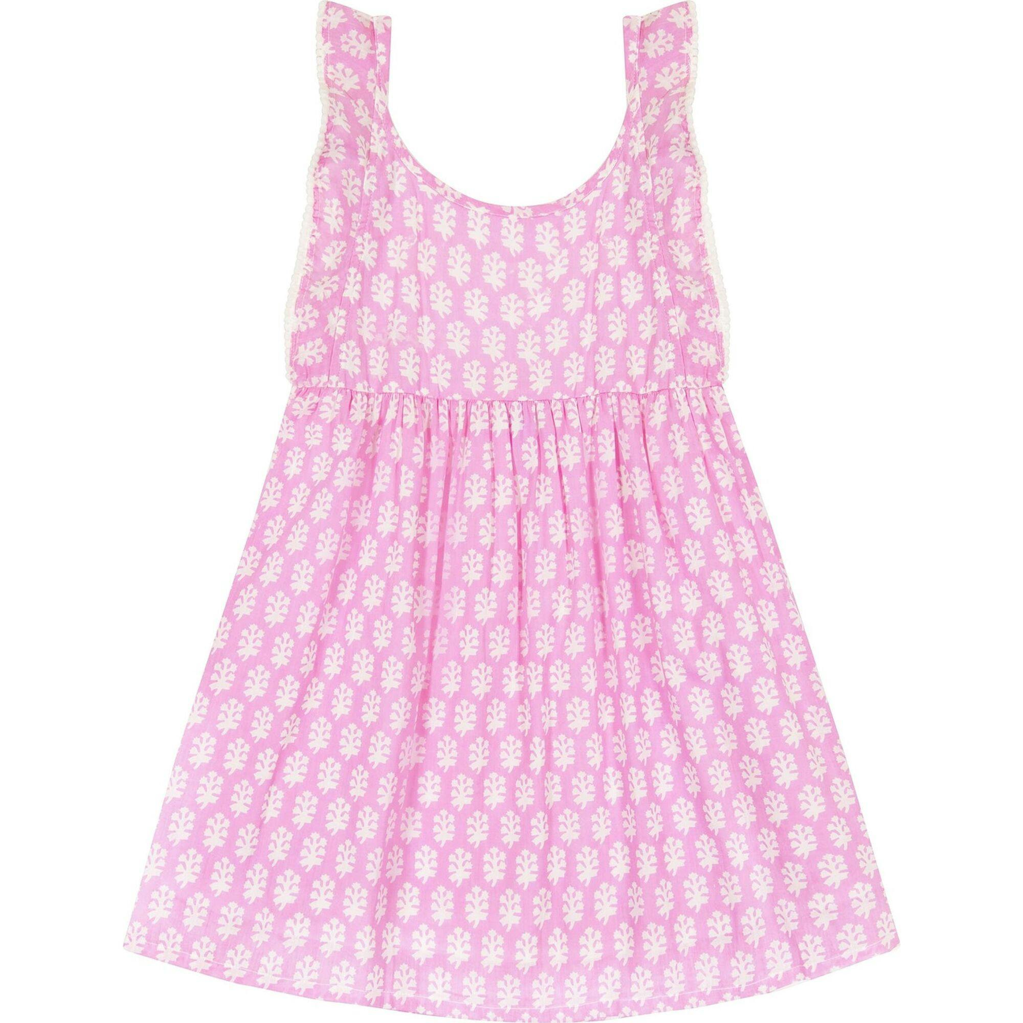 Daphne Booti Print Flutter Sleeve Dress, Pink
