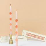 Pink Flower Taper Candles