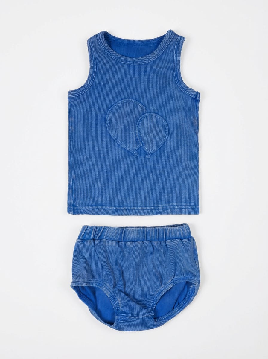 Denim Wash Tank Top Set