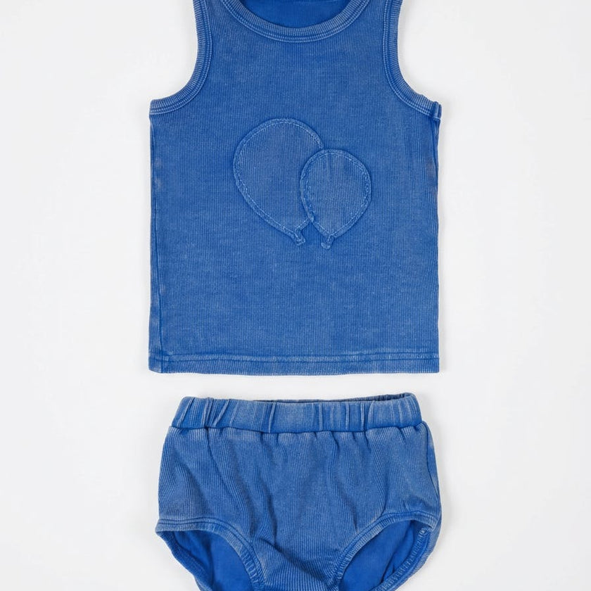 Denim Wash Tank Top Set