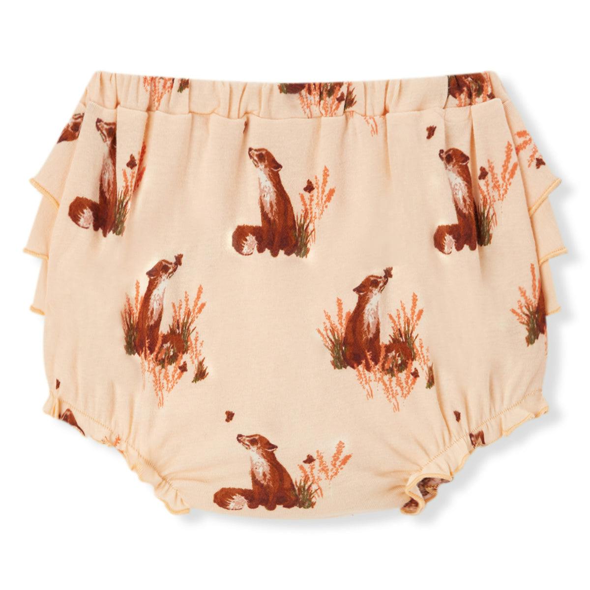 Floral Fox Organic Cotton Ruffle Bloomer