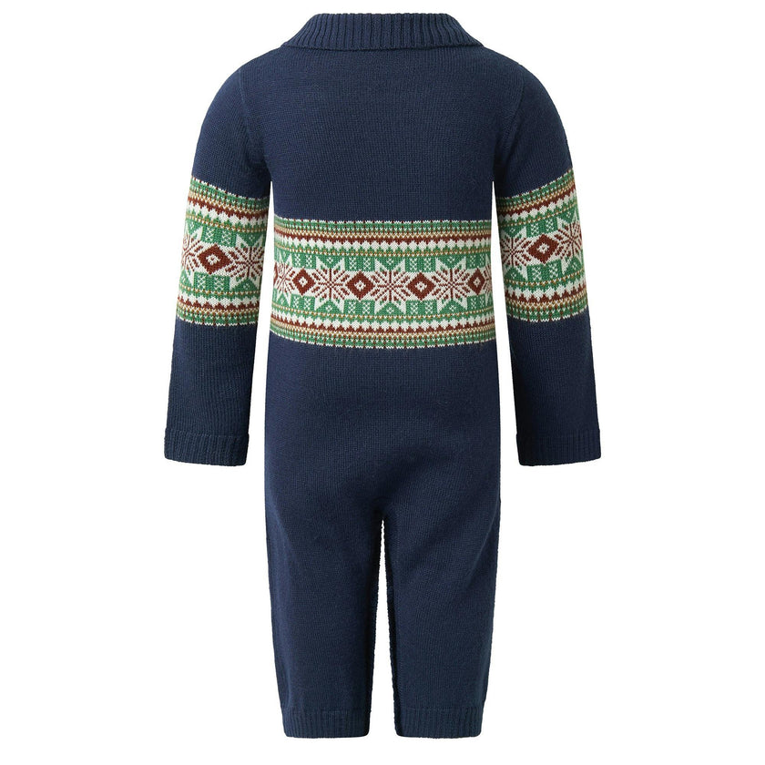 Navy Fairisle Knit Playsuit