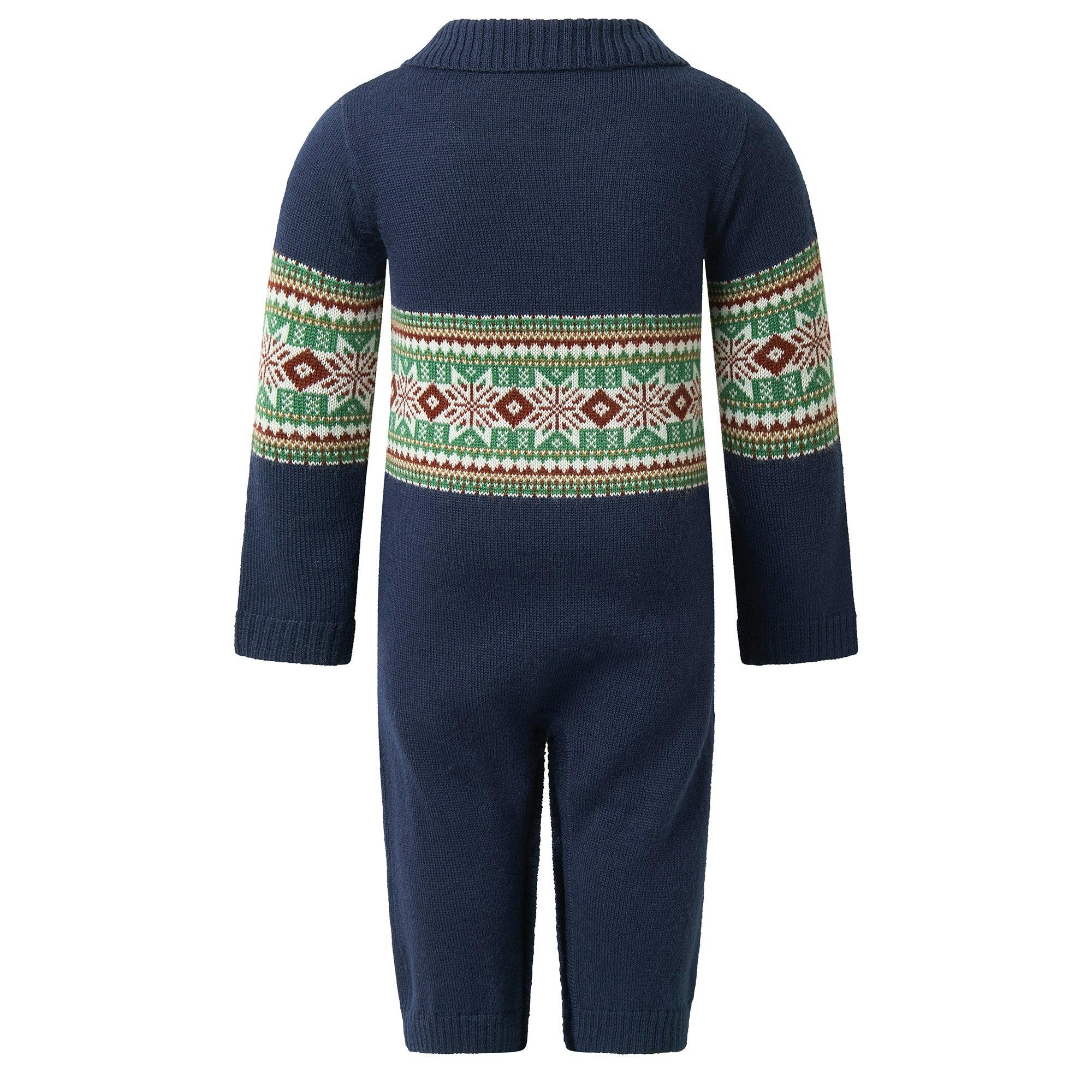 Navy Fairisle Knit Playsuit